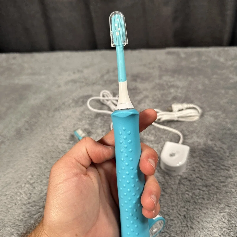 (2) Philips Sonicare Blue Kids Electric Toothbrushes HX6042/94 Brushes NWOB